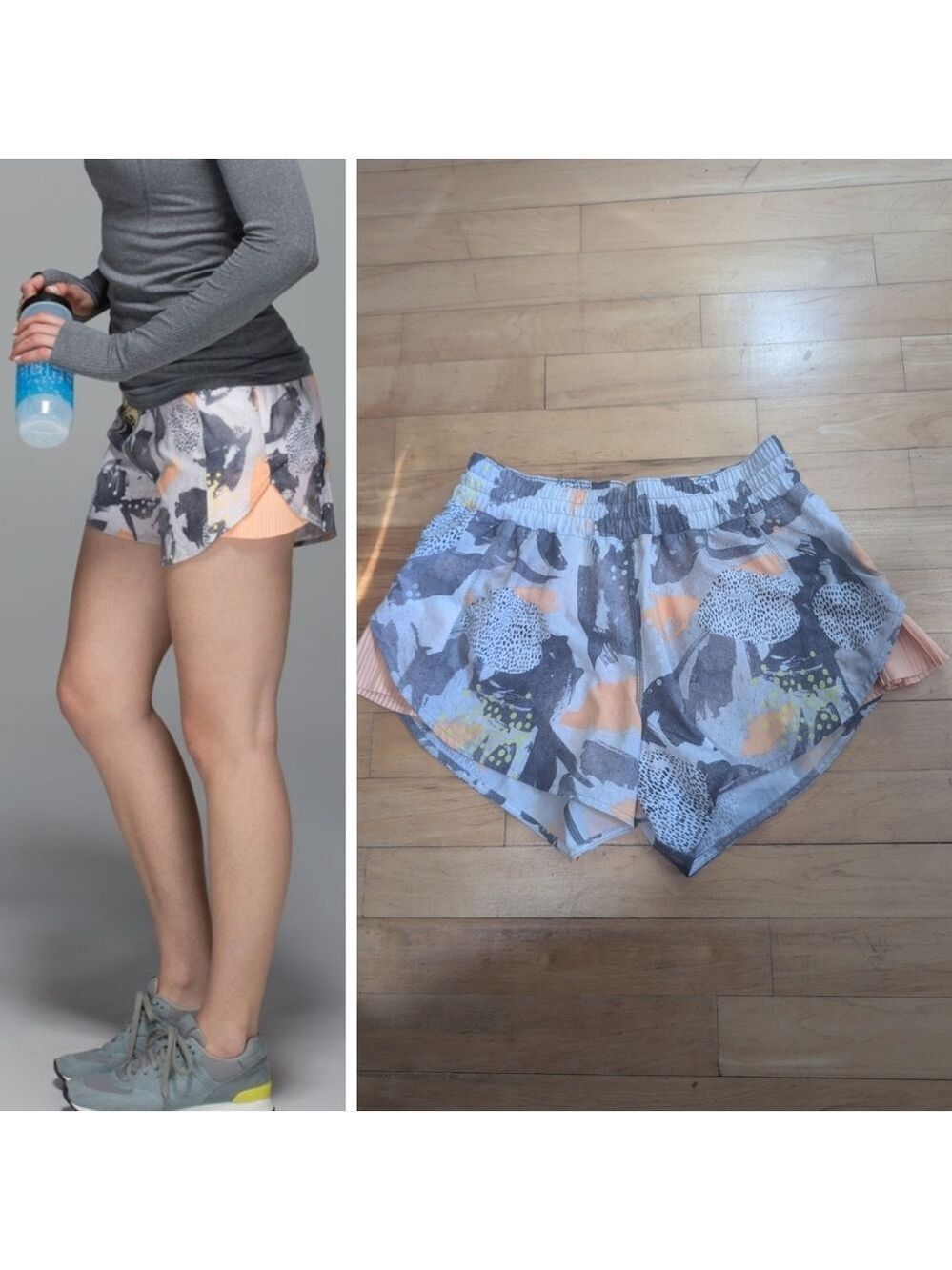 Lululemon | Pleat To Street Short In Mini Art Pop White Multi / Peach Fuzz